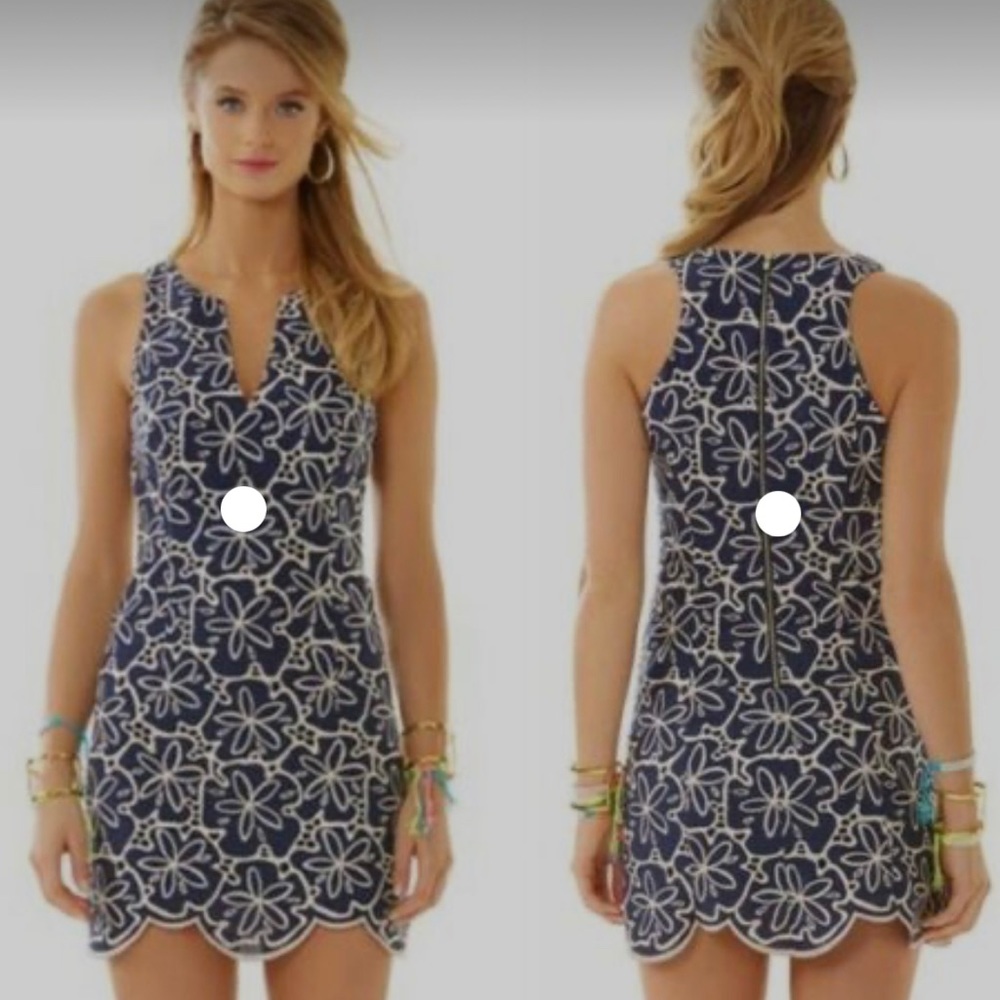 Lilly Pulitzer True Navy metallic sanddollar eyelet NWT